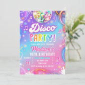 Disco Party Neon Retro Glow Crazy Girl Birthday Kaart (Staand voorkant)