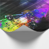 Disco Party Neon verlicht kerstbomen Cadeaupapier (Hoek)