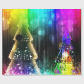 Disco Party Neon verlicht kerstbomen Cadeaupapier (Vlak)