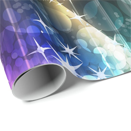 Disco Party Neon verlicht kerstbomen Cadeaupapier (Rol Hoek)