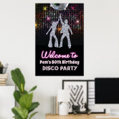 Disco Party Retro 70s Party Welkom Bord Poster (Thuiskantoor)