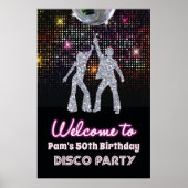 Disco Party Retro 70s Party Welkom Bord Poster (Voorkant)