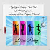 Disco Party retro dansen Verjaardagsfeest Kaart (Voorkant / Achterkant)