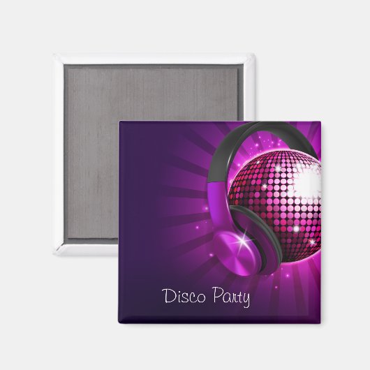 Disco Party Save the Date Magneet (Voorkant / Achterkant)