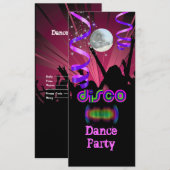 Disco Party Spiegelbal Disco  2 Kaart (Voorkant / Achterkant)