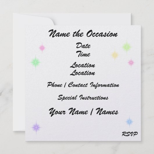 DISCO Party - SRF Kaart (Achterkant)