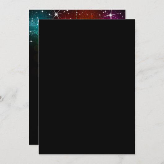 Disco Party Sweet 16 Ball Uitnodiging (Voorkant / Achterkant)