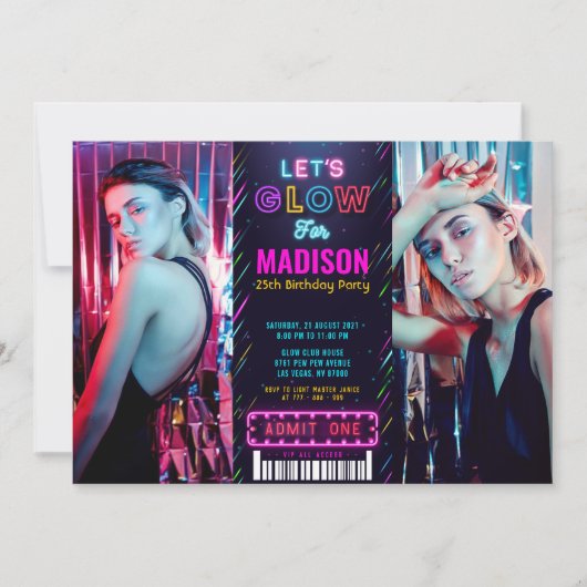 Disco party Ticket Pass 25th Birthday Kaart (Voorkant)