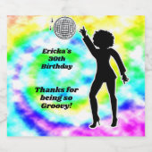 Disco Party Tie Dye Adult Groovy Birthday Party Bier Etiket (Enkel label)