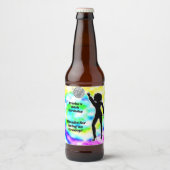 Disco Party Tie Dye Adult Groovy Birthday Party Bier Etiket (Voorkant)