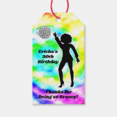 Disco Party Tie Dye Adult Groovy Birthday Party Cadeaulabel (Voorkant)