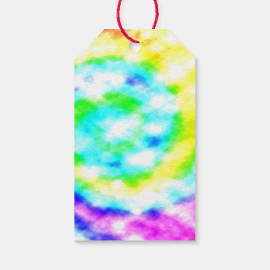 Disco Party Tie Dye Adult Groovy Birthday Party Cadeaulabel (Achterkant)