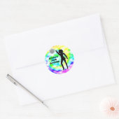 Disco Party Tie Dye Adult Retro Birthday Ronde Sticker (Envelop)