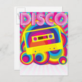 Disco Party Uitnodiging Briefkaart (Voorkant / Achterkant)