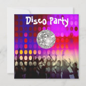 Disco Party-uitnodiging Kaart (Voorkant)