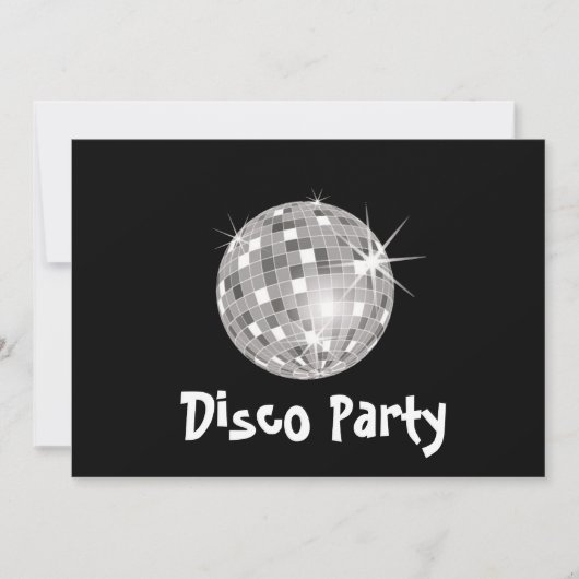 Disco Party-uitnodiging Kaart (Voorkant)