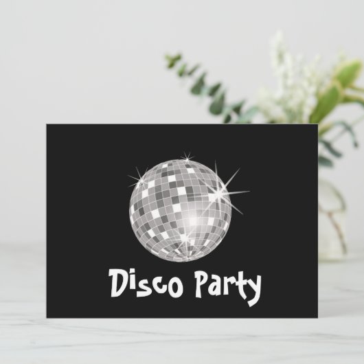 Disco Party-uitnodiging Kaart (Staand voorkant)