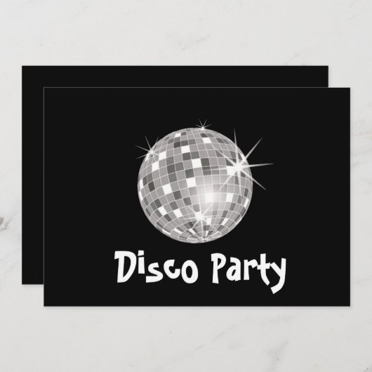 Disco Party-uitnodiging Kaart (Voorkant / Achterkant)