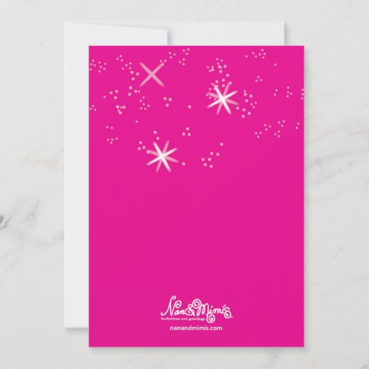 Disco Party-uitnodiging met Hot-roze achtergrond Kaart (Achterkant)