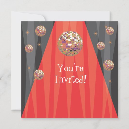 Disco Party-uitnodiging uit 1970 Kaart (Achterkant)