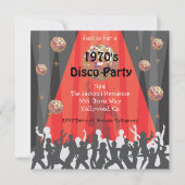 Disco Party-uitnodiging uit 1970 Kaart (Voorkant)
