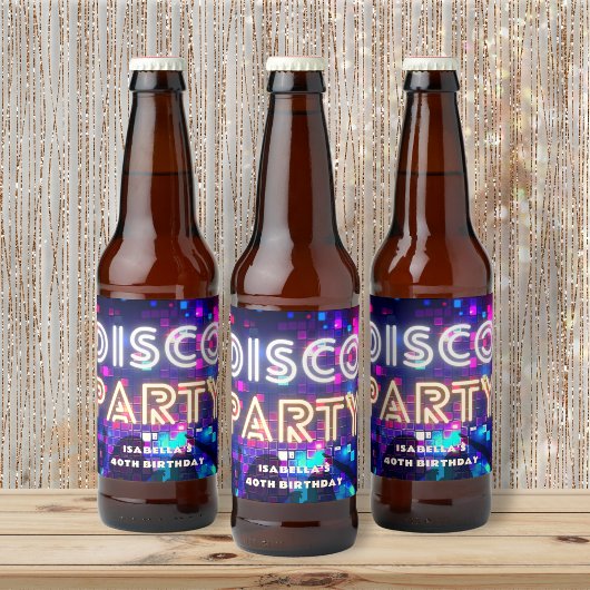 Disco Party Verjaardag Bier Etiket