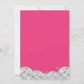 Disco Party Verjaardag Zilver Retro Roze Glitter Kaart (Achterkant)