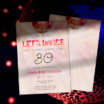 Disco Pink Retro Red Dance 30th Birthday Party Kaart<br><div class="desc">Een eenvoudige,  moderne,  elegante en chic-sjabloon van de 30ste verjaardagspartij met een disco-thema,  met retro-lettertypen en kleuren,  een trendy rood en roze kleurenschema en beide lichten. Een mooie keuze voor een disco op het verjaardagsfeestje voor de 30ste verjaardag van een vrouw.</div>