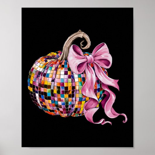 Disco Pompoen Coquette Bow Esthetische Herfst Beda Poster (Voorkant)