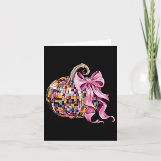 Disco Pompoen Coquette Strik Aesthetische Herfst D Kaart (Voorkant)