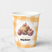 Disco Pompoen Patch Baby Shower Papieren Bekers (Voorkant)