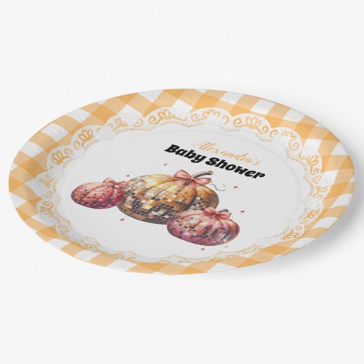 Disco Pumpkin Patch Baby shower Papieren Bordje (Gekanteld)