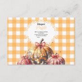 Disco Pumpkin Patch Baby shower Raffle Diapper Informatiekaartje (Voorkant)