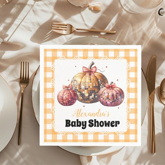 Disco Pumpkin Patch Baby shower Servet