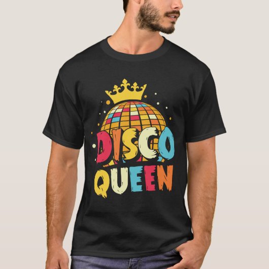 Disco Queen 1970s Retro Party 70s Matching Halowe T-shirt (Voorkant)