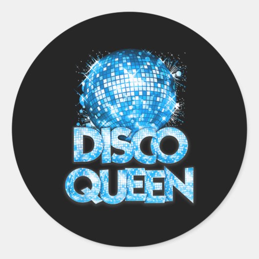 Disco Queen - 70's Disco Thed S70 Ronde Sticker (Voorkant)