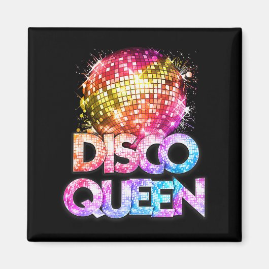 Disco Queen - 70's Disco Themed Vintage Seventies  Magneet (Voorkant)
