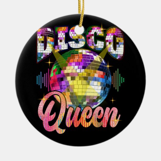 Disco Queen 70's Thaise Danmarks Ball Cost Keramisch Ornament (Voorkant)