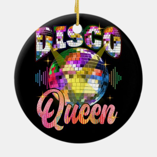 Disco Queen 70's Thaise Danmarks Ball Cost Keramisch Ornament (Achterkant)