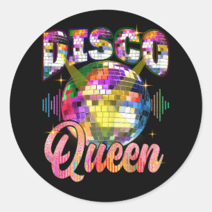 Disco Queen 70's Thaise Danmarks Ball Cost Ronde Sticker