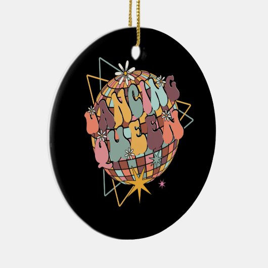 Disco Queen Dance Moeder Dancing Queen  Retro Keramisch Ornament (Rechts)