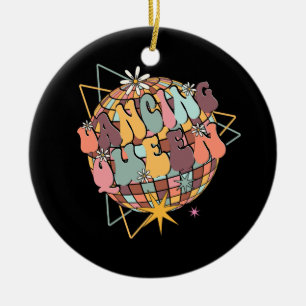 Disco Queen Dance Moeder Dancing Queen  Retro Keramisch Ornament