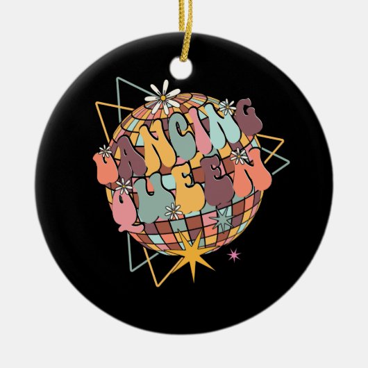 Disco Queen Dance Moeder Dancing Queen  Retro Keramisch Ornament (Voorkant)