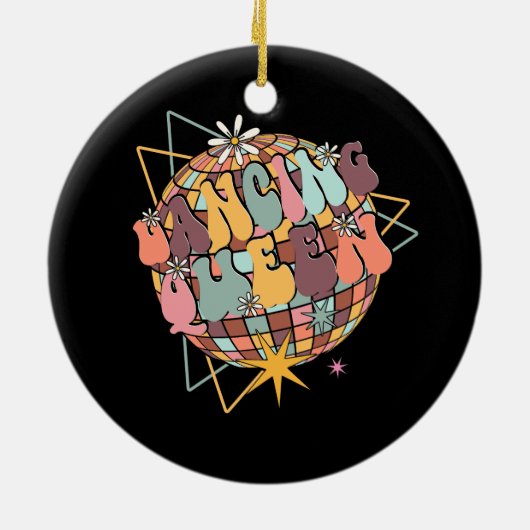 Disco Queen Dance Moeder Dancing Queen  Retro Keramisch Ornament (Achterkant)