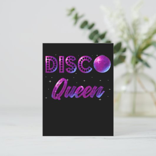 Disco Queen Dancing 70s 80s Music Love Briefkaart (Staand voorkant)