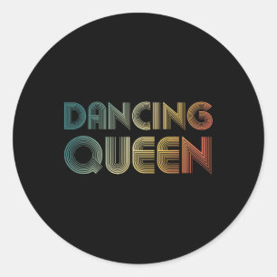 Disco Queen Funky  70s 80s voor Dance Partie Ronde Sticker