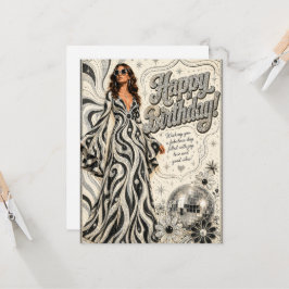 Disco Queen Glitter Verjaardagskaart