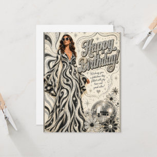 Disco Queen Glitter Verjaardagskaart