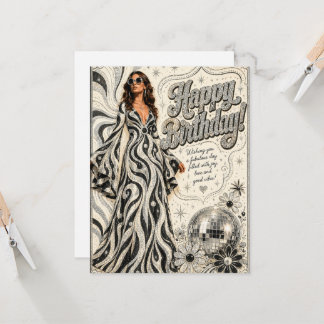 Disco Queen Glitter Verjaardagskaart
