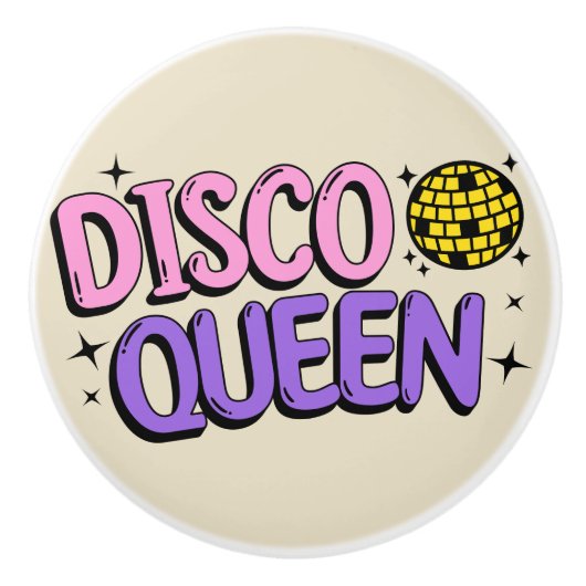 Disco queen keramische knop (Voorkant)